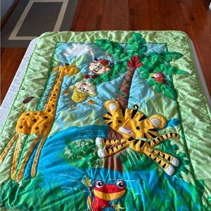 Fisher-Price Jungle Friends Quilt - Green, Blue, Yellow